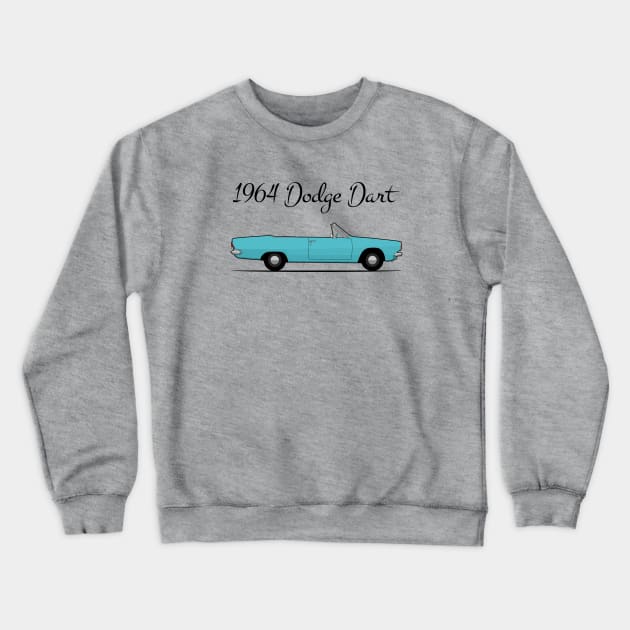 1964 Dodge dart teal Crewneck Sweatshirt by Ginger Bobby